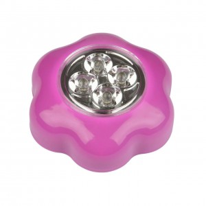 Настенный светодиодный светильник Uniel Пушлайт DTL-359 Цветок-A/Pink/4LED/3АAA UL-00001990